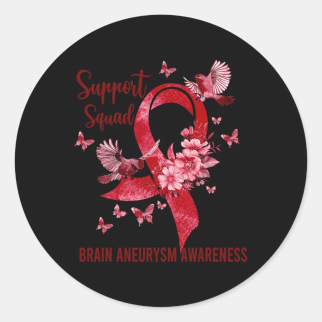 Support Squad Brain Aneurysm Awareness  Classic Round Sticker (Front)