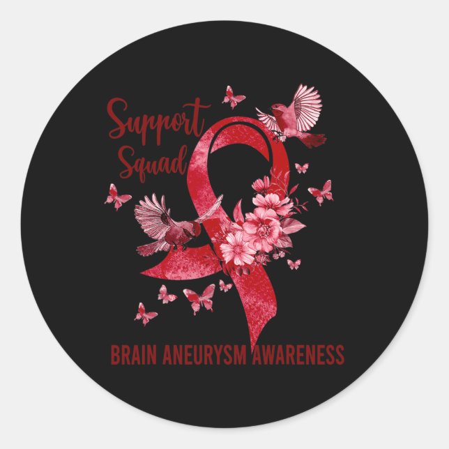 Support Squad Brain Aneurysm Awareness Classic Round Sticker (Front)