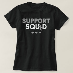 Support Squad Brain Cancer Awareness Grey Ribbon T-Shirt