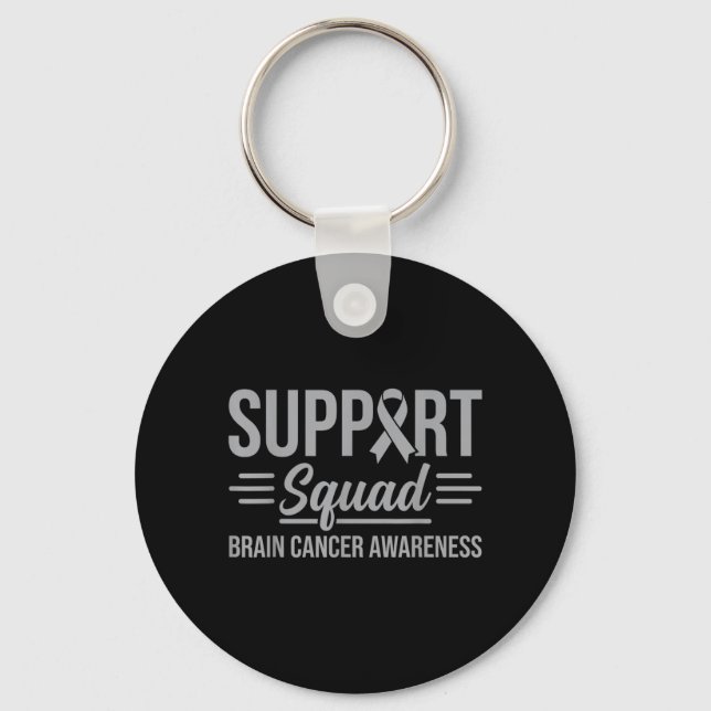 Support Squad Brain Tumour Awareness Brain Cancer Key Ring (Front)