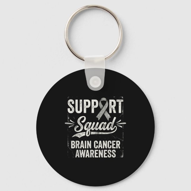 Support squad brain tumour awareness brain cancer  key ring (Front)
