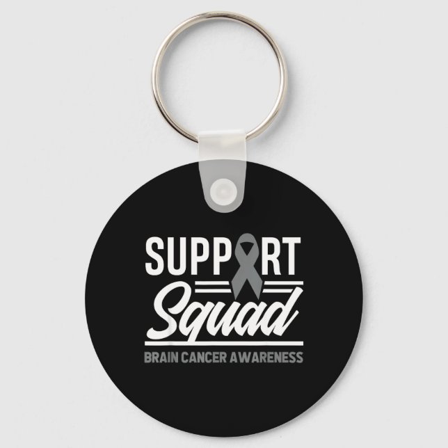 Support Squad Brain Tumour Support Brain Cancer Key Ring (Front)