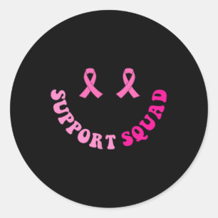 Support Squad Breast Cancer Awareness 2 Sided Classic Round Sticker