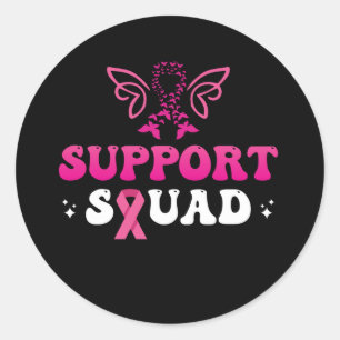 support squad breast cancer awareness classic round sticker