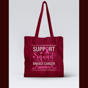Support Squad- Breast Cancer Awareness Design Tote Bag