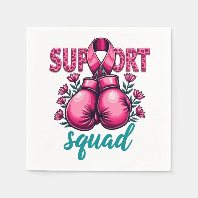 Support Squad Breast Cancer Awareness Gloves Box Napkin (Front)