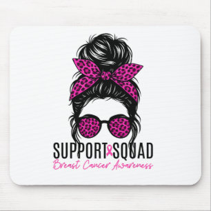 Support Squad Breast Cancer Awareness Messy Bun Pi Mouse Mat