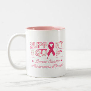 Support Squad-Breast Cancer Awareness month Two-Tone Coffee Mug