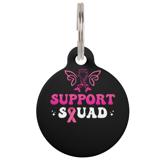 support squad breast cancer awareness pet tag (Front)