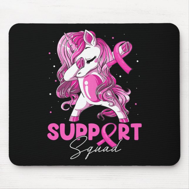 Support Squad Breast Cancer Awareness Pink Dabbing Mouse Mat (Front)