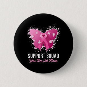 Support Squad Breast Cancer Awareness Pink Ribbon  6 Cm Round Badge