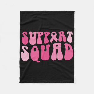 Support Squad Breast Cancer Awareness Pink Ribbon Fleece Blanket