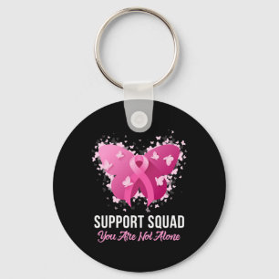 Support Squad Breast Cancer Awareness Pink Ribbon Key Ring