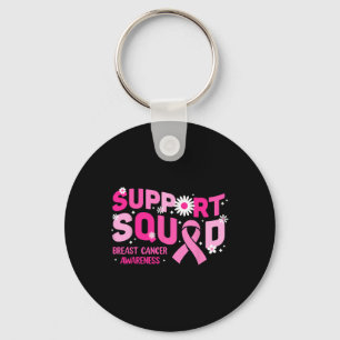 Support Squad Breast Cancer Awareness Pink Ribbon  Key Ring