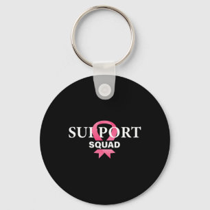 Support Squad Breast Cancer Awareness Pink Ribbon Key Ring