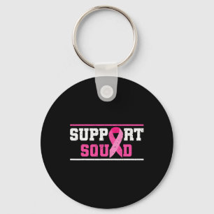 Support Squad Breast Cancer Awareness Pink Ribbon Key Ring