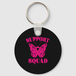 Support Squad Breast Cancer Awareness Pink Ribbon Key Ring