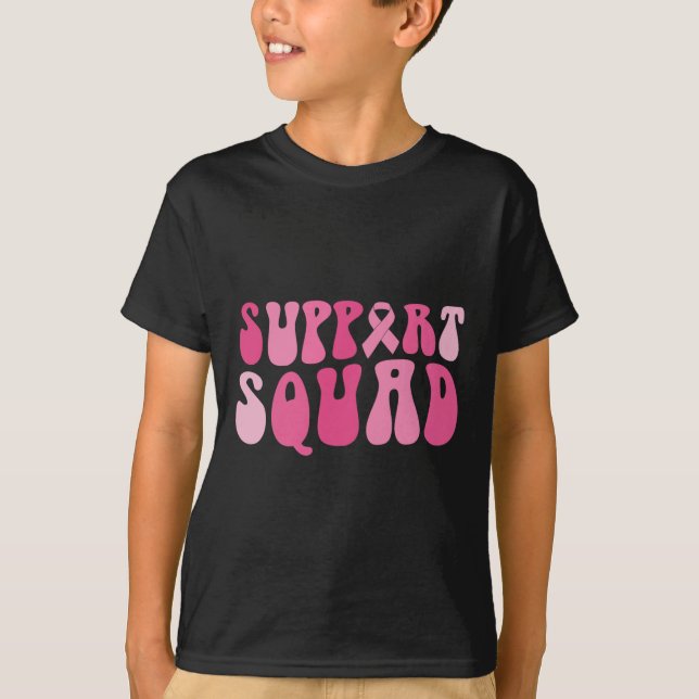 Support Squad Breast Cancer Awareness Pink Ribbon  T-Shirt (Front)