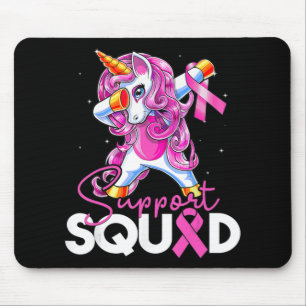 Support Squad Breast Cancer Awareness Pink Unicorn Mouse Mat