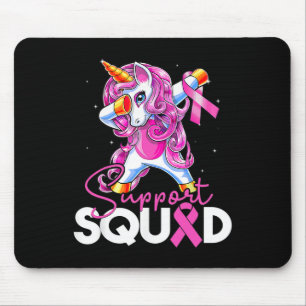 Support Squad Breast Cancer Awareness Pink Unicorn Mouse Mat