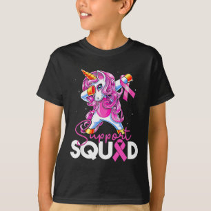 Support Squad Breast Cancer Awareness Pink Unicorn T-Shirt