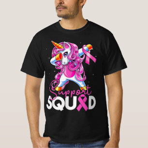 Support Squad Breast Cancer Awareness Pink Unicorn T-Shirt