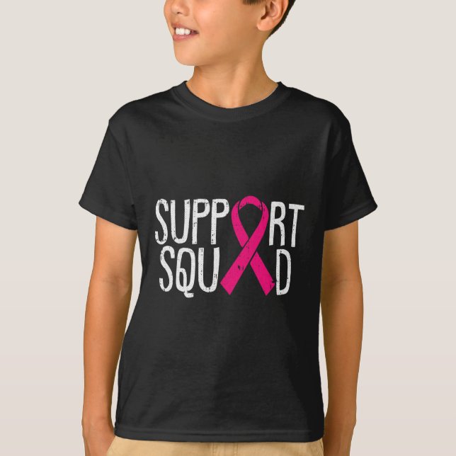Support Squad Breast Cancer Awareness Ribbon Fight T-Shirt (Front)