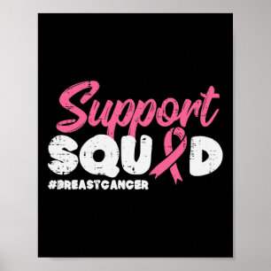 Support Squad Breast Cancer Awareness Ribbon Men W Poster