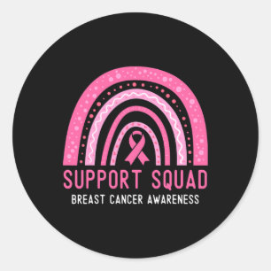 Support Squad Breast Cancer Awareness Ribbon Pink  Classic Round Sticker