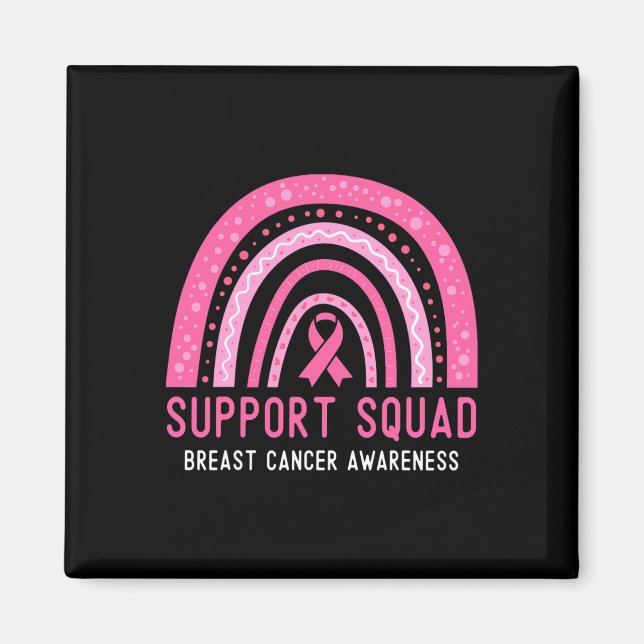 Support Squad Breast Cancer Awareness Ribbon Pink  Magnet (Front)