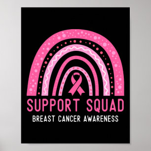 Support Squad Breast Cancer Awareness Ribbon Pink  Poster
