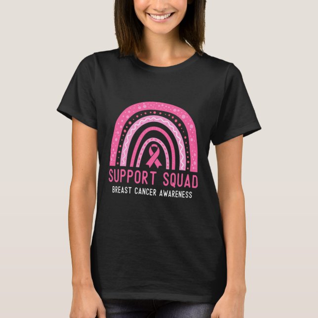 Support Squad Breast Cancer Awareness Ribbon Pink  T-Shirt (Front)