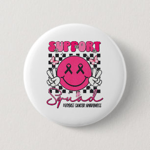 Support Squad Breast Cancer Awareness Smile Face P 6 Cm Round Badge