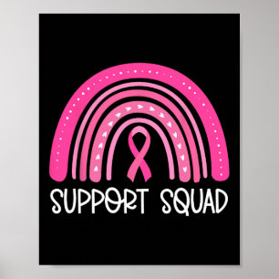 Support Squad Breast Cancer Awareness Survivor Pin Poster