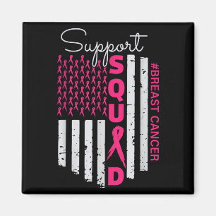 Support Squad Breast Cancer Awareness Usa Flag Magnet