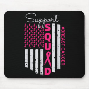 Support Squad Breast Cancer Awareness Usa Flag Mouse Mat