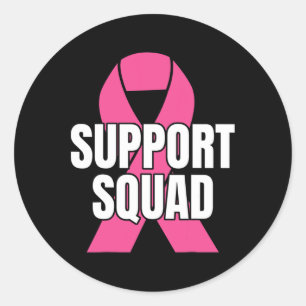 Support Squad Breast Cancer - In October We Wear P Classic Round Sticker