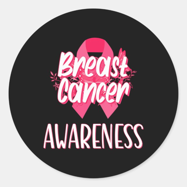 Support Squad Breast Cancer - In October We Wear P Classic Round Sticker (Front)