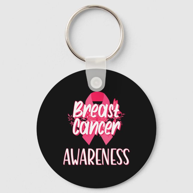 Support Squad Breast Cancer - In October We Wear P Key Ring (Front)