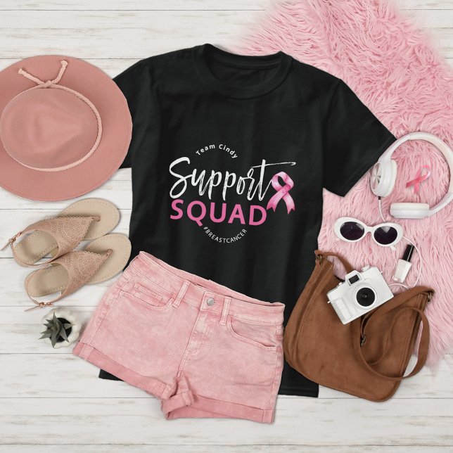 Support Squad Breast Cancer Pink Ribbon T-Shirt (Creator Uploaded)