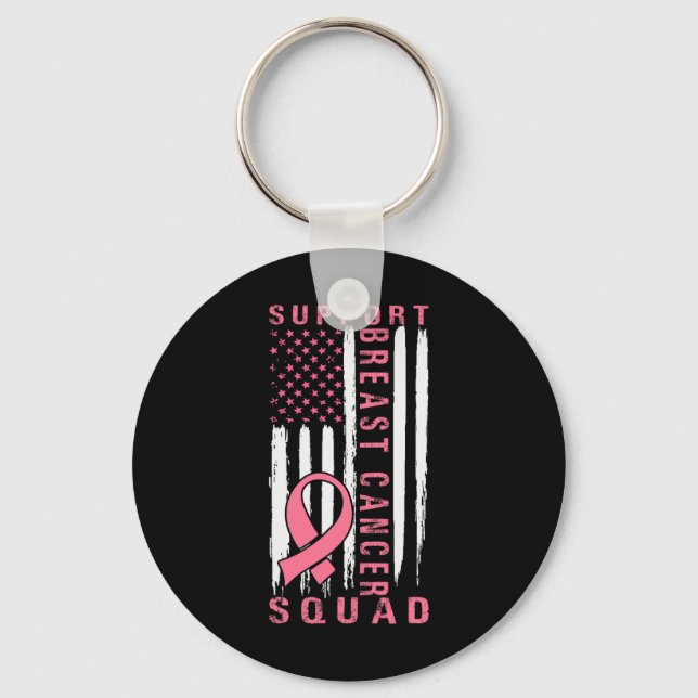 Support Squad Breast Cancer – Pink Support Squad  Key Ring (Front)