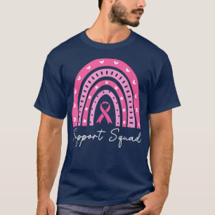 Support Squad Breast Cancer Supporter Pink Rainbow T-Shirt