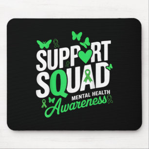 Support Squad Butterfly Green Ribbon Mental Health Mouse Mat