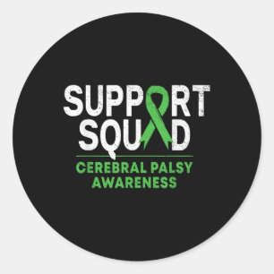 Support Squad Cerebral Palsy Awareness Month Cp Gr Classic Round Sticker