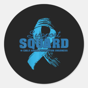 Support Squad Child Abuse Prevention Awareness Classic Round Sticker