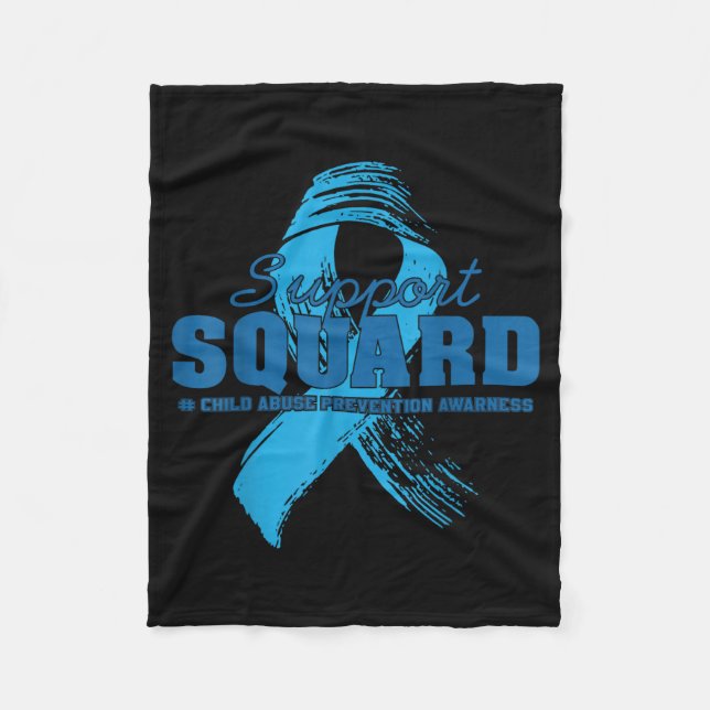 Support Squad Child Abuse Prevention Awareness Fleece Blanket (Front)