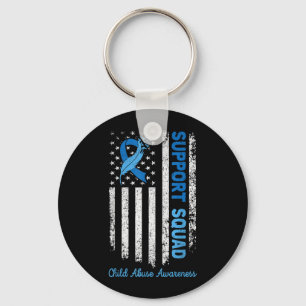 Support Squad Child Abuse Prevention Awareness Key Ring