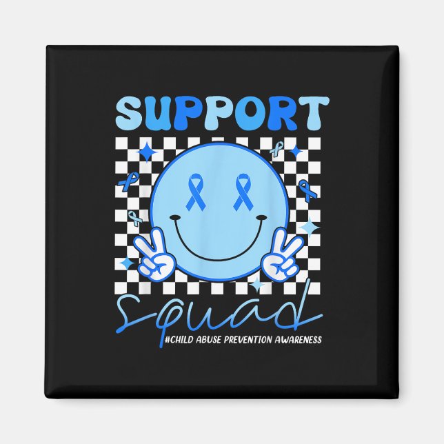 Support Squad Child Abuse Prevention Awareness Smi Magnet (Front)
