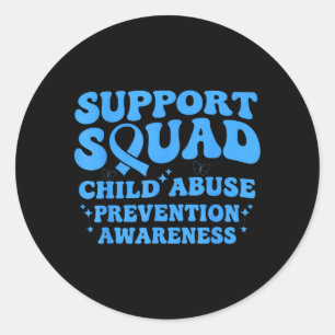 Support Squad Child Prevention Awareness Blue Classic Round Sticker