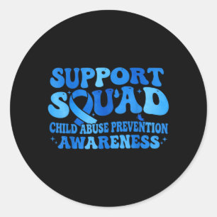 Support Squad Child Prevention Awareness Blue Classic Round Sticker